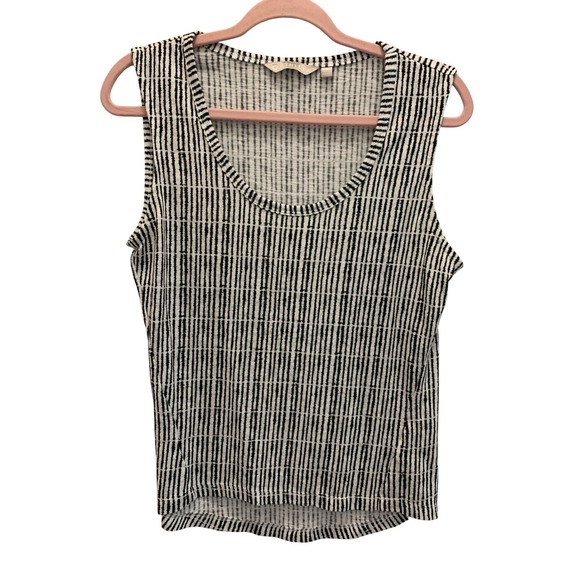 Athleta Tops - Athleta Tank Top Women XS Black White Striped Sleeveless Modal Blend Scoop Neck